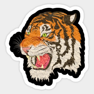 Big Paper Tiger Japanese Drawing Cool Black Sticker